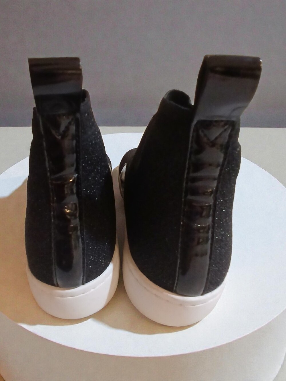 Michael Kors Grover Slip On Metallic Stretch Fabric Booties In Gunmetal Size 8M - Picture 4 of 7